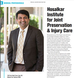 Dr. Hosalkar's San Diego Top doctor issues  - 2016