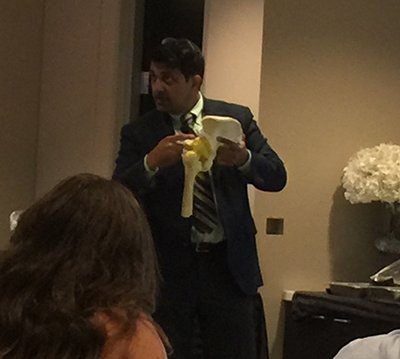 Dr Harish Hosalkar explaining mechanics of Hip and Spine injuries during an Invited lecture on 'Musculoskeletal Injuries in Vehicular Accidents' at the 'CASD- Consumer Attorneys of San Diego' Meeting held in San Diego on August 25th, 2015.
