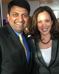 SAPI president Dr Harish Hosalkar with Attorney General Kamala Harris