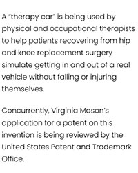 Therapy car’ helps orthopedic patients avoid falls